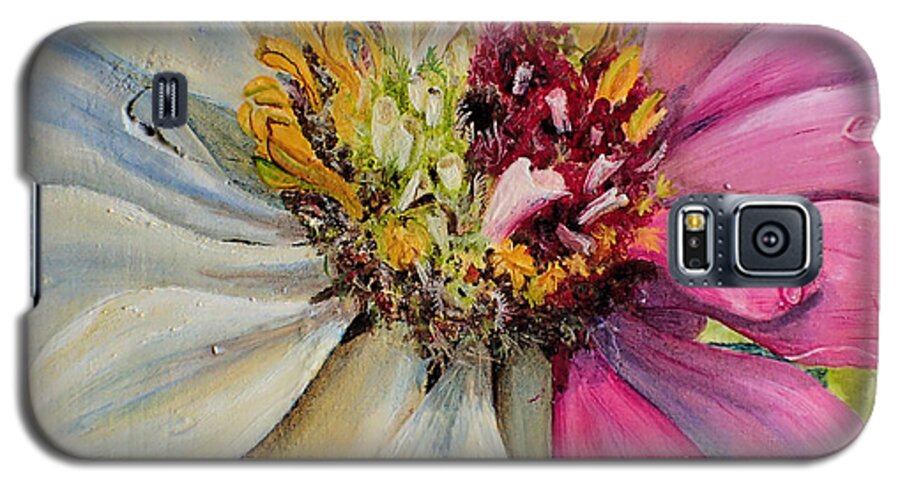 Flower Galaxy S5 Case featuring the painting Zippy Zinnia by Nicole Angell