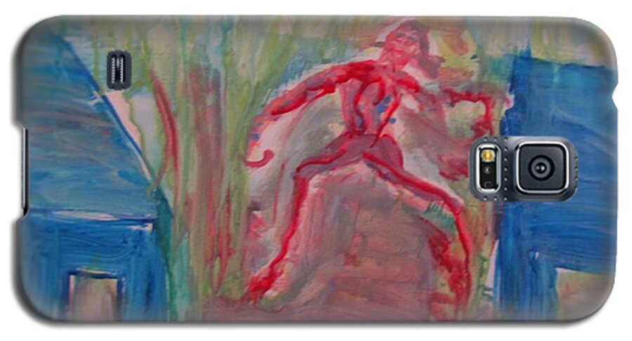 Zombie Galaxy S5 Case featuring the painting Zombie by Stanley Morganstein