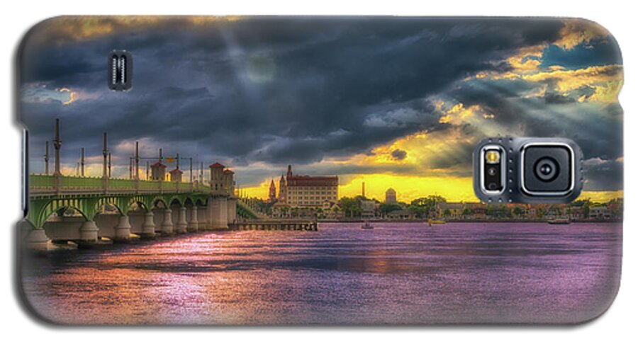 St. Augustine Galaxy S5 Case featuring the photograph Bridge of Lions Sunset #1 by Joseph Desiderio