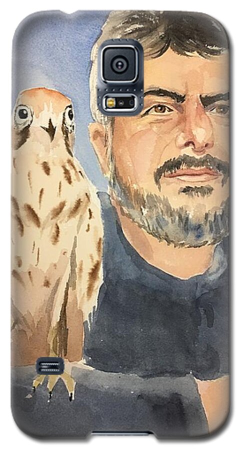  Galaxy S5 Case featuring the painting Dr Yoossef and Mr hawky by Mimi Boothby