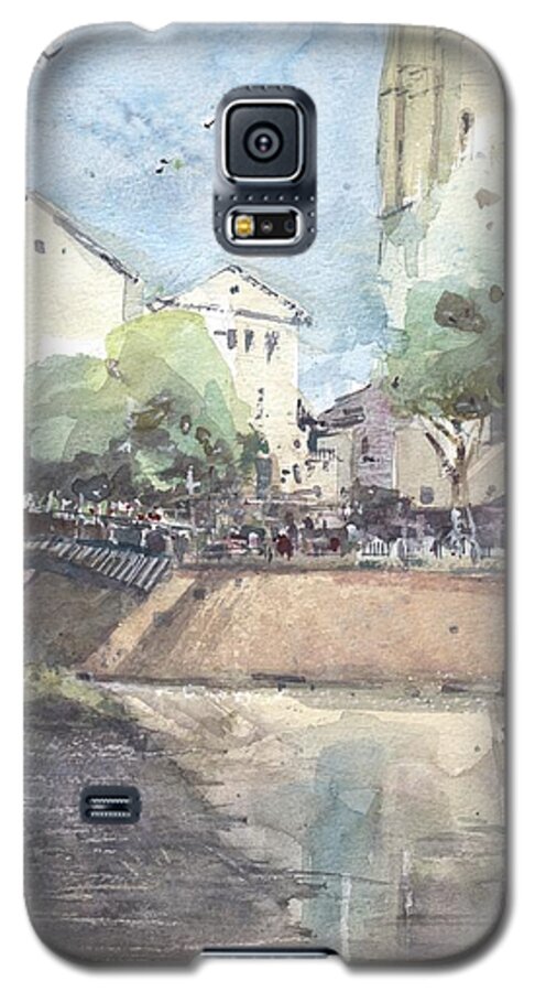  Galaxy S5 Case featuring the painting Girona Bridge #1 by Gaston McKenzie