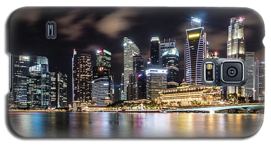 Business Finance And Industry Galaxy S5 Case featuring the photograph Singapore by night #1 by Didier Marti