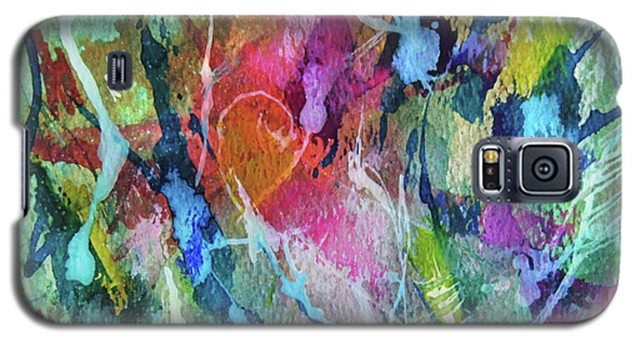 Rose Galaxy S5 Case featuring the painting Abstract 224 #2 by Jean Batzell Fitzgerald