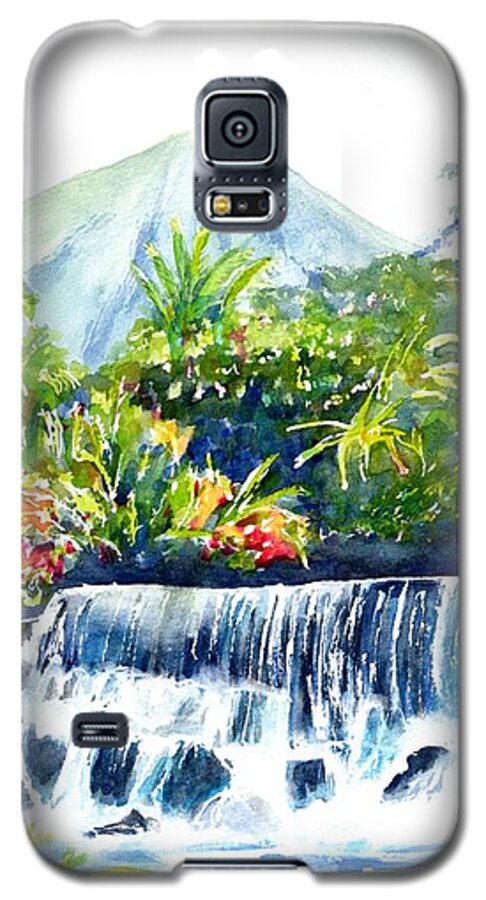 Costa Rica Galaxy S5 Case featuring the painting Arenal Volcano Costa Rica by Carlin Blahnik CarlinArtWatercolor