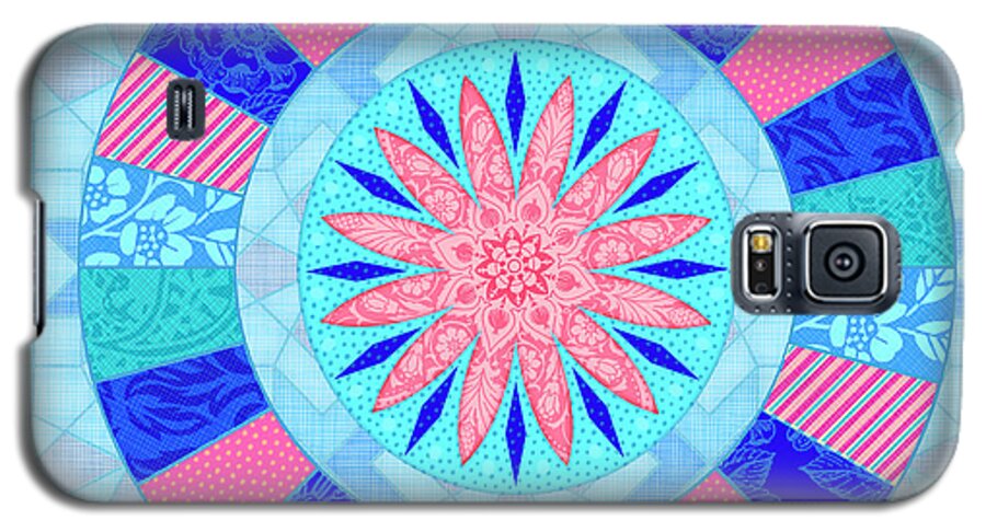 Letter Q Galaxy S5 Case featuring the digital art Q is for Quilt and Quill by Valerie Drake Lesiak