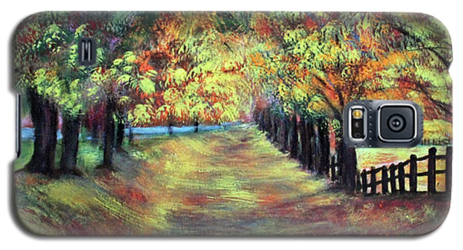 Landscape Galaxy S5 Case featuring the painting Autumn Impressions by Lyric Lucas