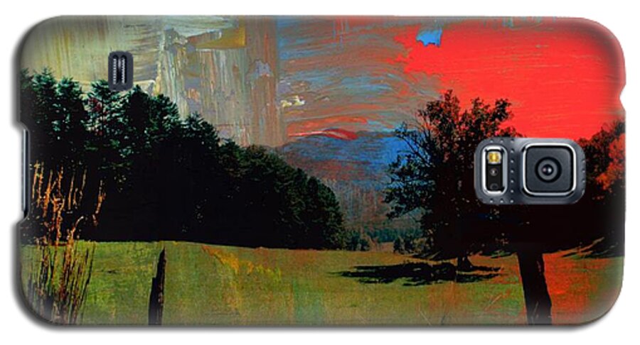 Backlit Cades Cove Galaxy S5 Case featuring the photograph Backlit Cades Cove Faux Paint by Mike McBrayer