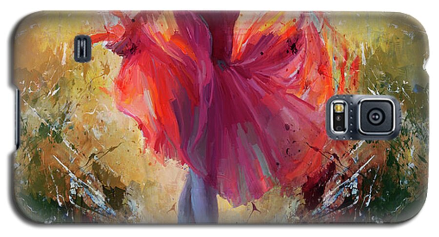 Ballerina Galaxy S5 Case featuring the painting Ballerina dance girl kk45a by Gull G
