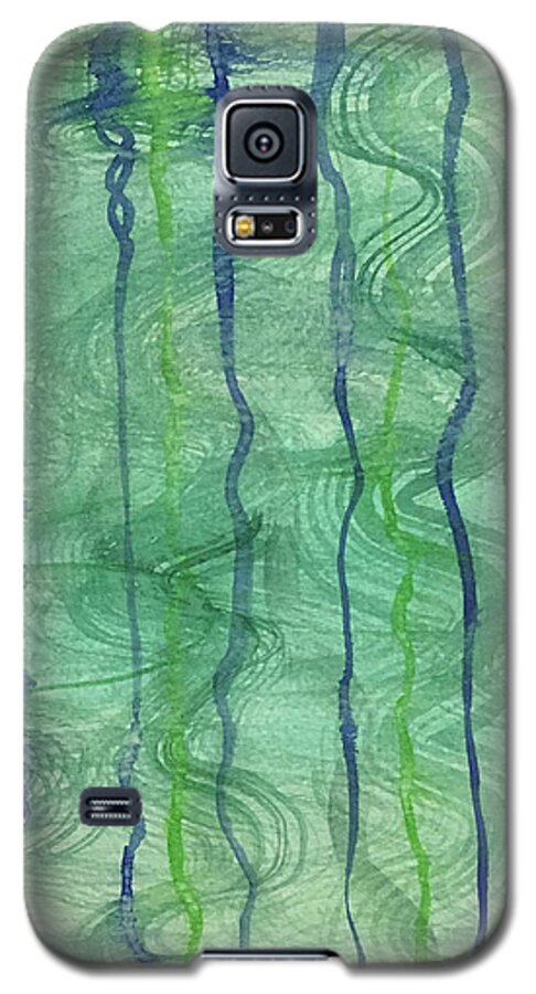 Beach Feeling Galaxy S5 Case featuring the painting Beach Water Lines by Annette M Stevenson
