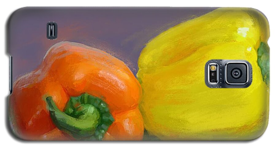 Vegetables. Bell Peppers Galaxy S5 Case featuring the mixed media Bell Peppers by Mark Tonelli