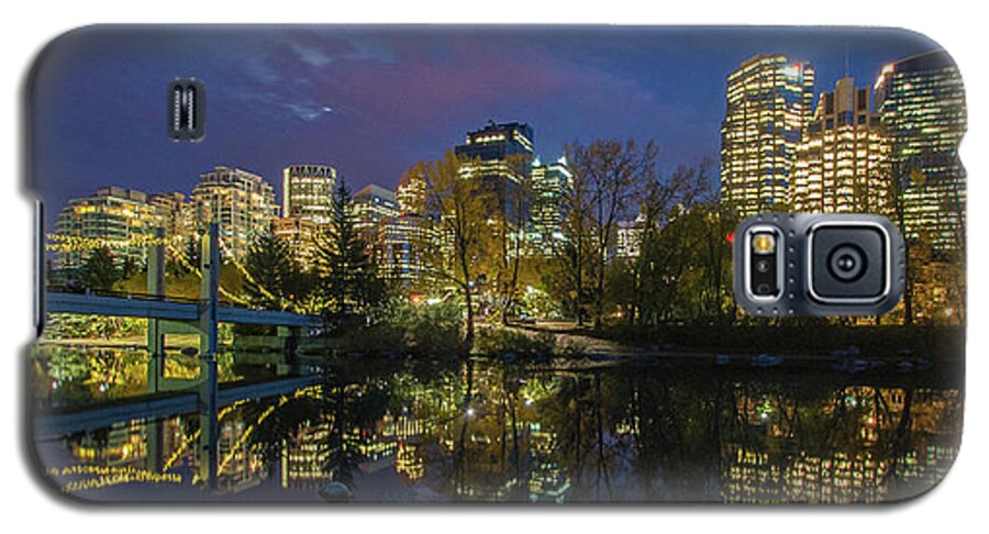 Calgary Galaxy S5 Case featuring the photograph Calgary Skyline at Night by Tim Kathka