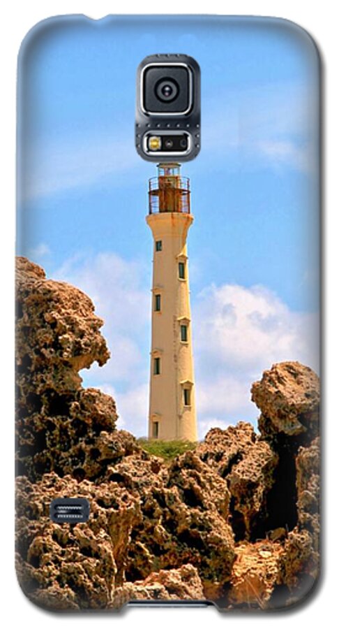 Aruba Galaxy S5 Case featuring the photograph California Lighthouse Aruba by DJ Florek