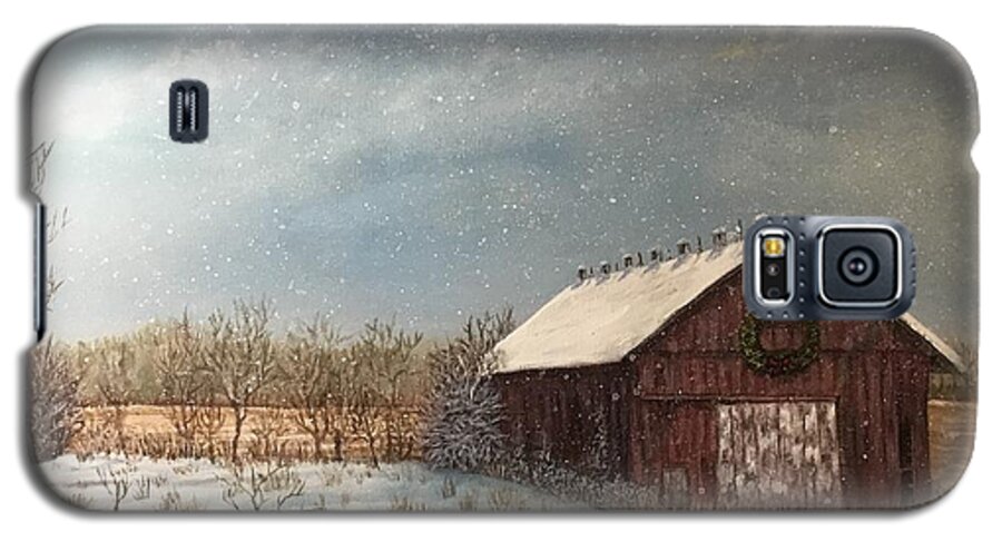 Landscape Galaxy S5 Case featuring the painting Cambridge Christmas by Dan Wagner