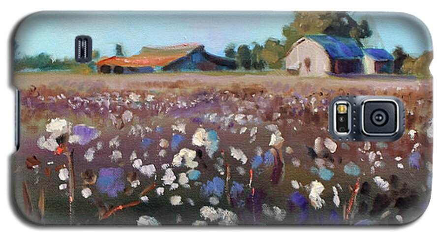 North Carolina Galaxy S5 Case featuring the painting Carolina Cotton I by Susan Bradbury