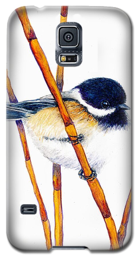 Chickadee Galaxy S5 Case featuring the painting Chickadee Dee Dee by Jan Killian