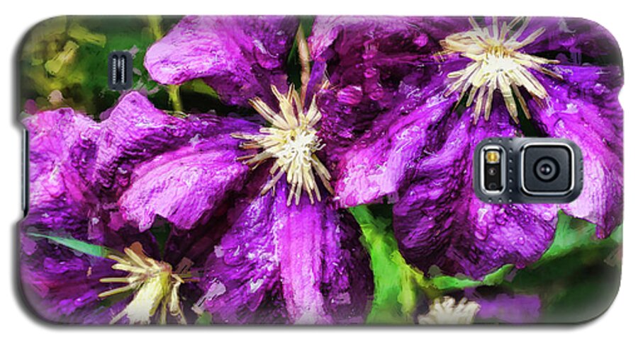 Clematis Galaxy S5 Case featuring the digital art Clematis at Dusk by Bill King