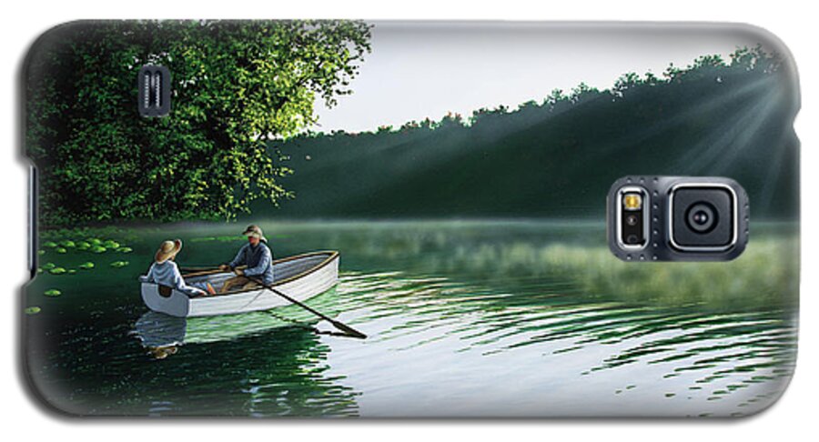 Landscape Galaxy S5 Case featuring the painting Cruise for Two by Anthony J Padgett