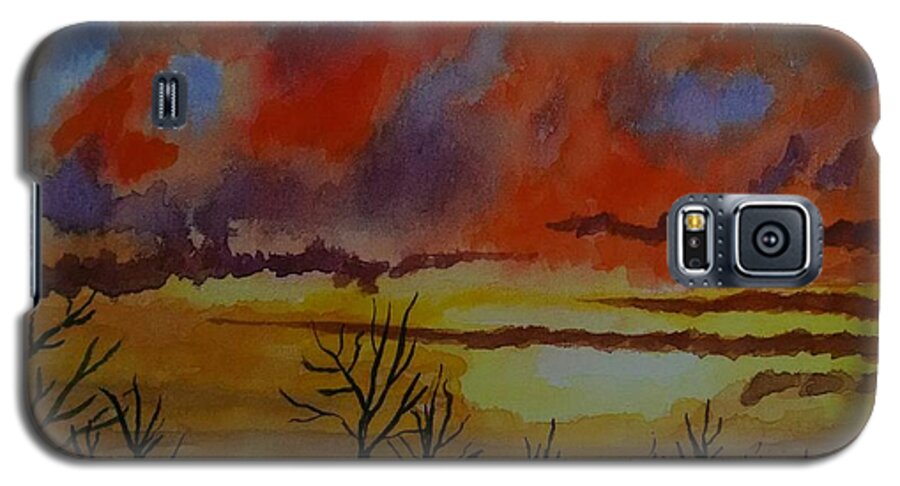 Sunset Galaxy S5 Case featuring the painting December Evening in Kentucky by Helian Cornwell
