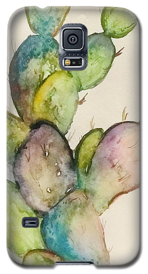 Cactus Galaxy S5 Case featuring the painting Desert Teal by Sherry Harradence
