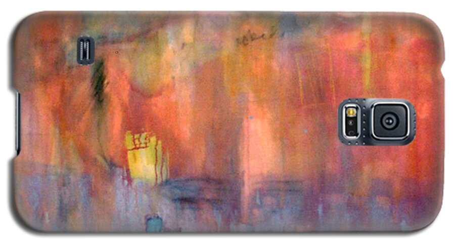 Red Galaxy S5 Case featuring the painting Fabled Life by Janet Zoya