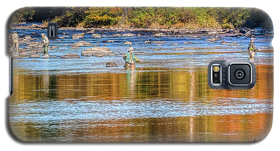 Farmingtion River Galaxy S5 Case featuring the photograph Fall Fishing Reflections by Tom Cameron