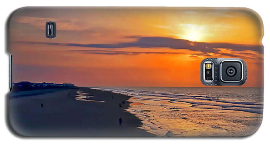 Folly Beach Galaxy S5 Case featuring the photograph Folly Beach Sunrise by Meta Gatschenberger