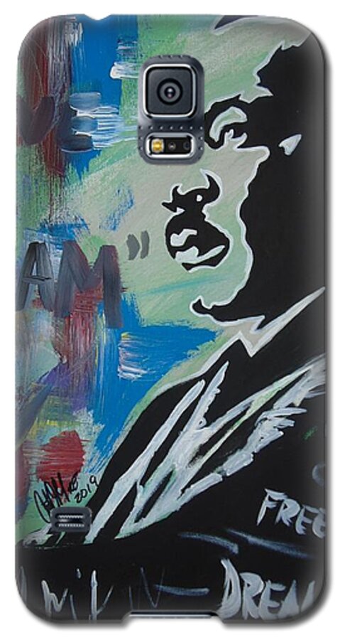 Martin Luther King Galaxy S5 Case featuring the painting Free At Last by Antonio Moore