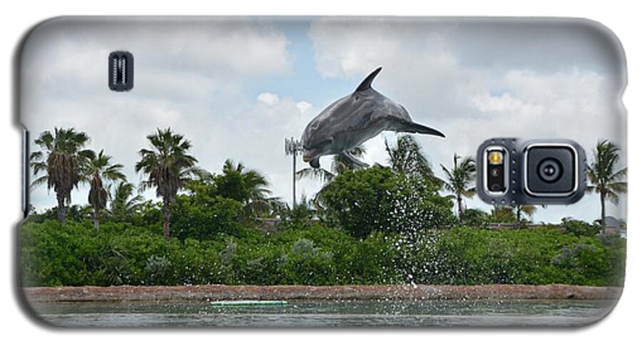 Dolphin Having Fun In The Bahamas Galaxy S5 Case featuring the photograph Dolphin Having Fun In The Bahamas by Barbra Telfer