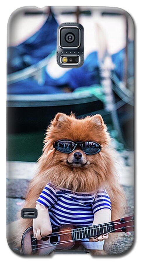 Dog Galaxy S5 Case featuring the photograph Funny dog at the carnival in Venice by Lyl Dil Creations