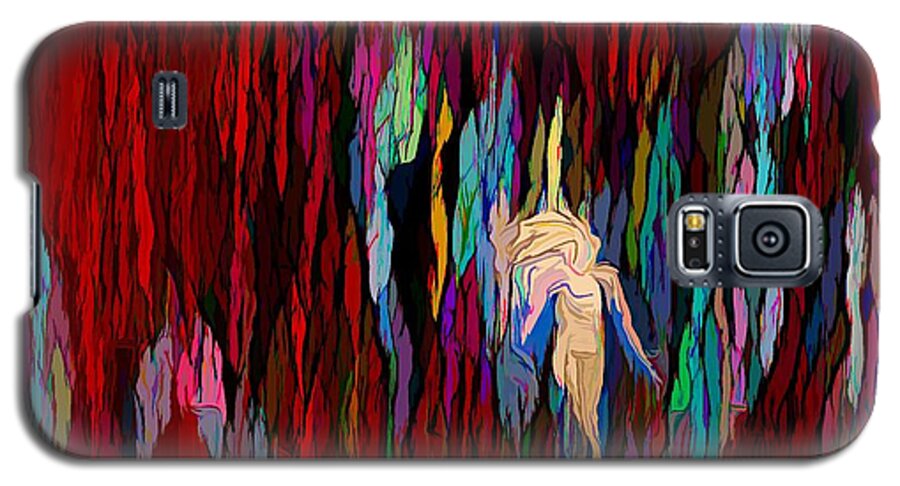 Modern Abstract Galaxy S5 Case featuring the painting Girl Blossoms Into A Woman by Joan Stratton