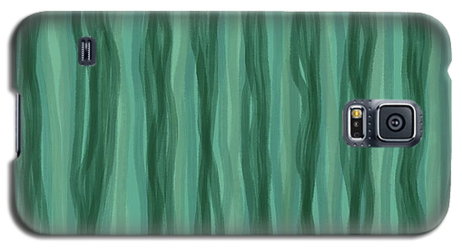 Green Stripes Galaxy S5 Case featuring the digital art Green Stripes by Annette M Stevenson