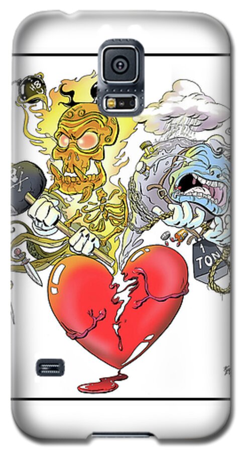 Heart Galaxy S5 Case featuring the digital art Heartbreak by Kynn Peterkin