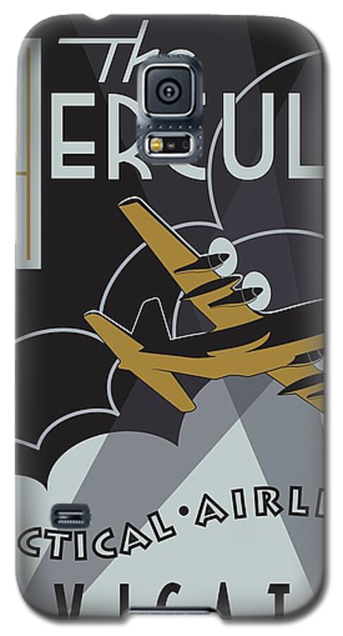 C-130 Galaxy S5 Case featuring the digital art Herk Deco - Navigator Edition by Michael Brooks