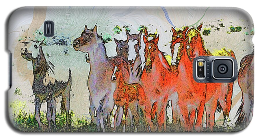 Horses Running Galaxy S5 Case featuring the photograph Horsing Around #6 by Kae Cheatham