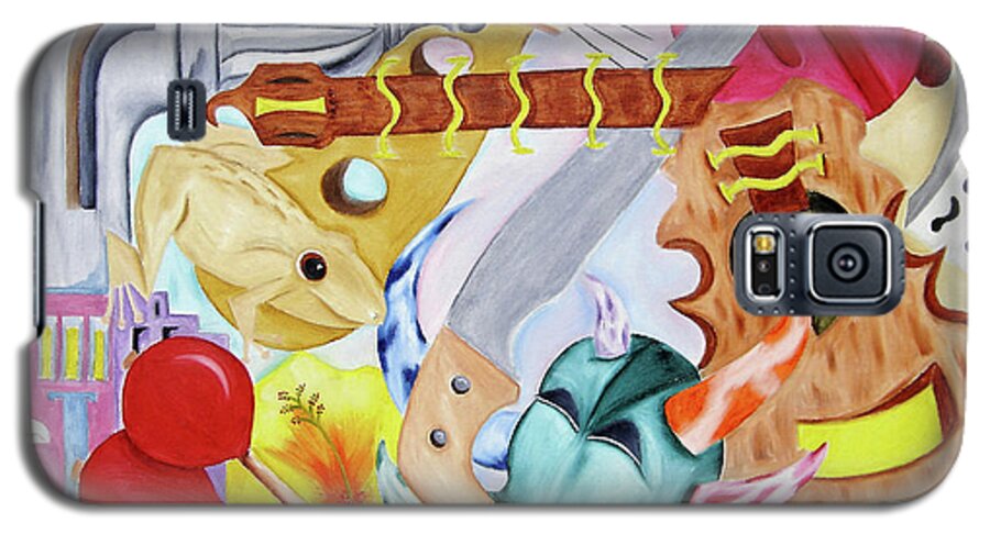 Puerto Rico Galaxy S5 Case featuring the painting La Cultura by Gloria E Barreto-Rodriguez