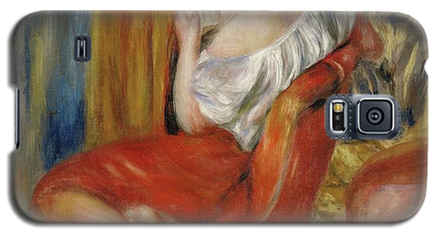Pierre-auguste Renoir Galaxy S5 Case featuring the painting La liseuse-reading woman, around 1900. Oil on canvas, 56 x 46 cm. by Pierre Auguste Renoir -1841-1919-
