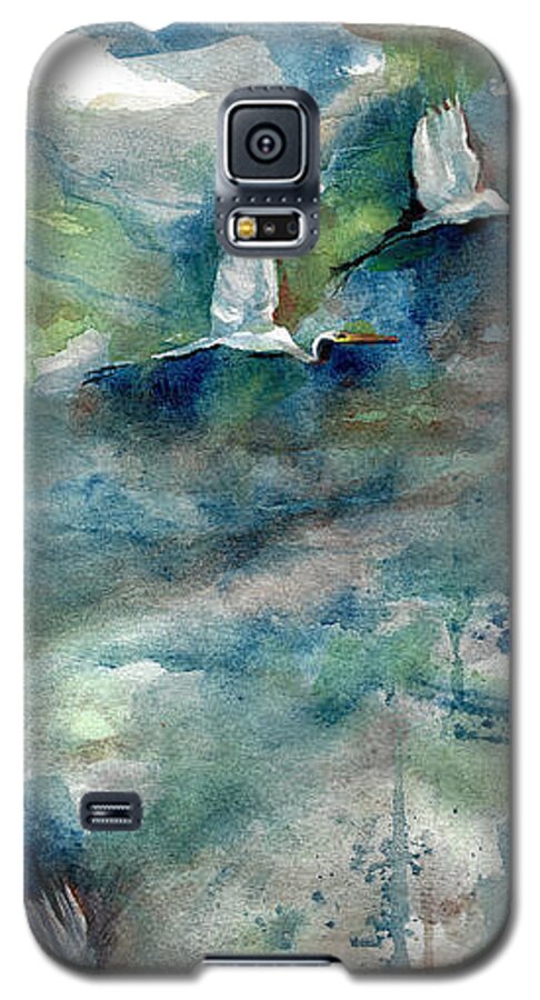 #creativemother Galaxy S5 Case featuring the painting Long Birds by Francelle Theriot