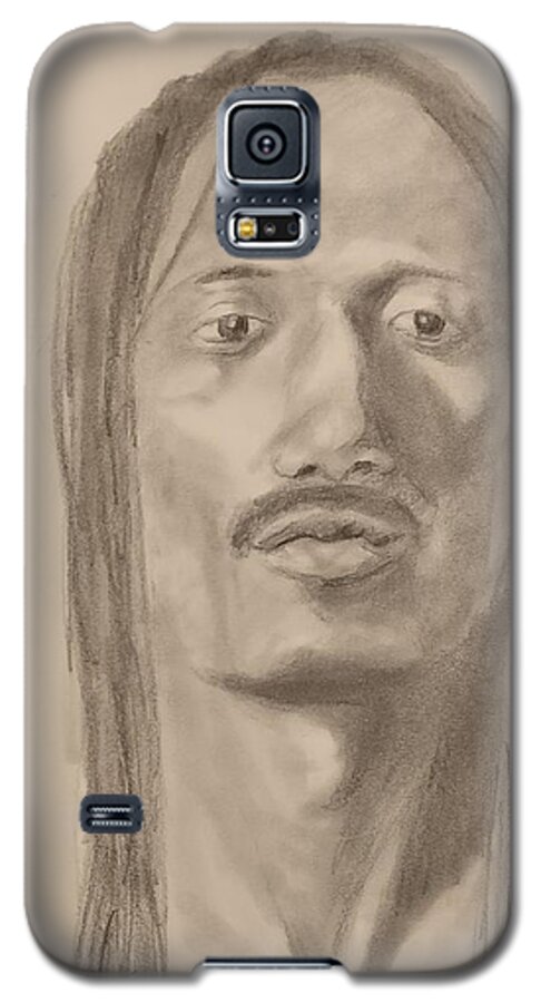 Sketch Galaxy S5 Case featuring the drawing Long Hair Style by Nicolas Bouteneff