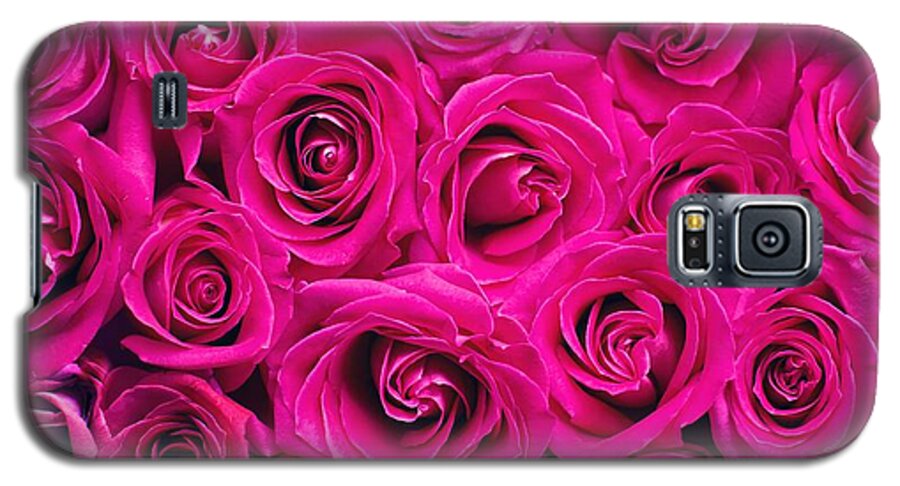 Flower Galaxy S5 Case featuring the photograph Magenta roses by Top Wallpapers