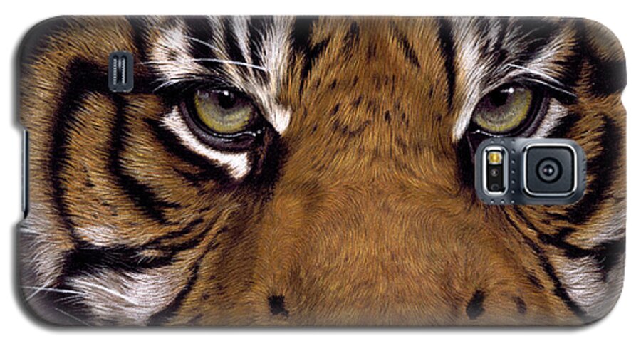 Tiger Galaxy S5 Case featuring the painting Majesty by Karie-ann Cooper