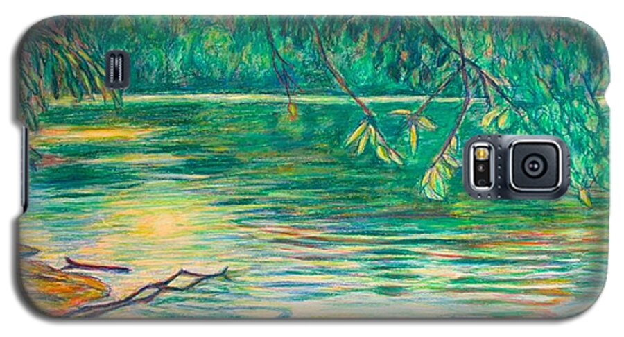 Landscape Galaxy S5 Case featuring the painting Mid-Spring on the New River by Kendall Kessler