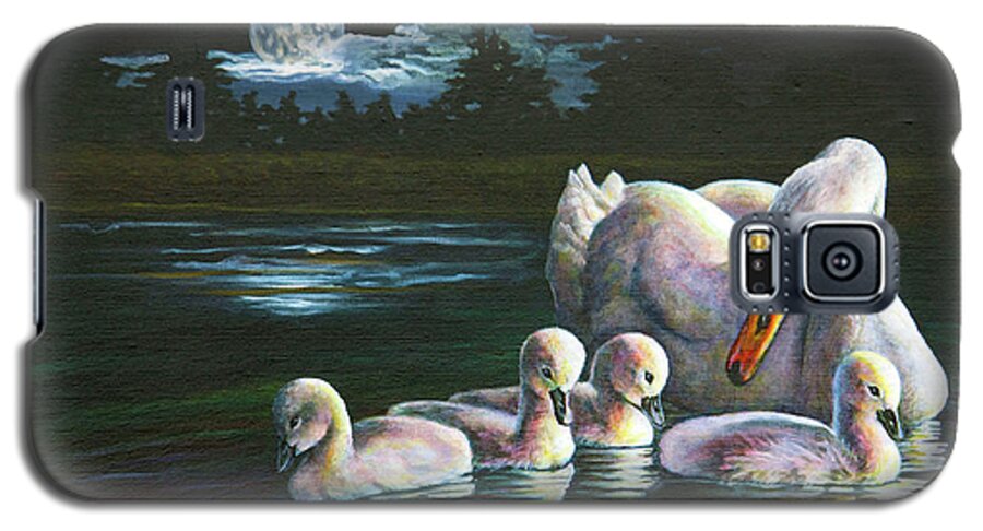 Swan Galaxy S5 Case featuring the painting Midnight Watch by Laurie Tietjen