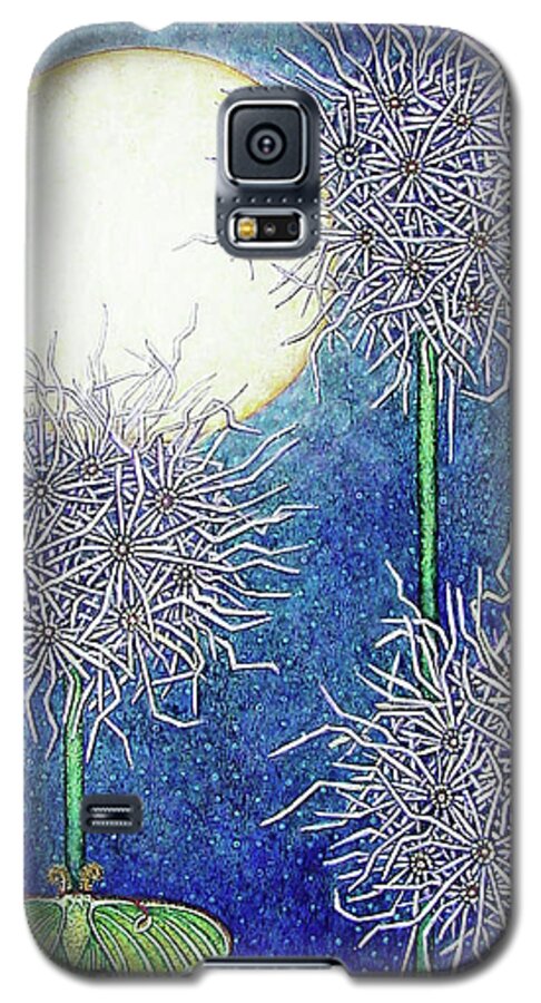 Moth Galaxy S5 Case featuring the painting Night Garden 2 by Amy E Fraser