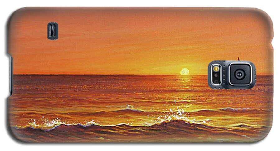 Ocean Galaxy S5 Case featuring the painting Ocean of Fire by Joe Mandrick