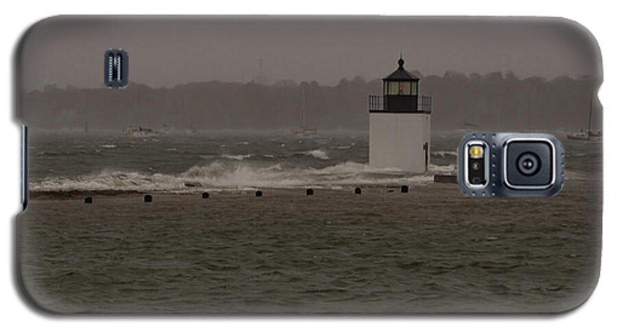 Salem Ma Galaxy S5 Case featuring the photograph October Storm at Derby Wharf Lighthouse by Jeff Folger