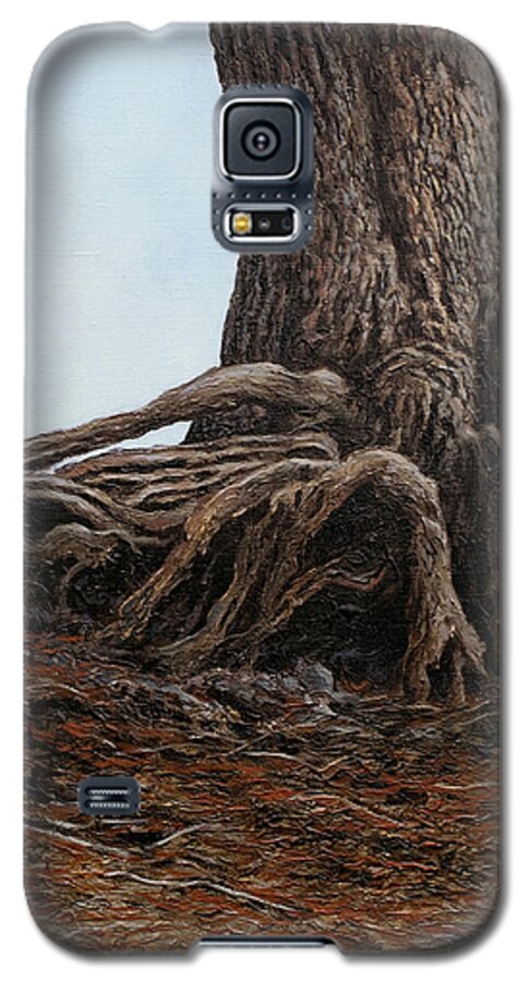 Linden Tree Galaxy S5 Case featuring the painting Old Linden Tree Root by Hans Egil Saele
