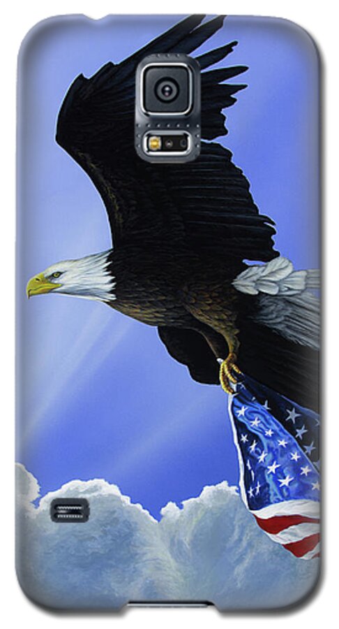 Eagle Galaxy S5 Case featuring the painting Our Glory by Anthony J Padgett