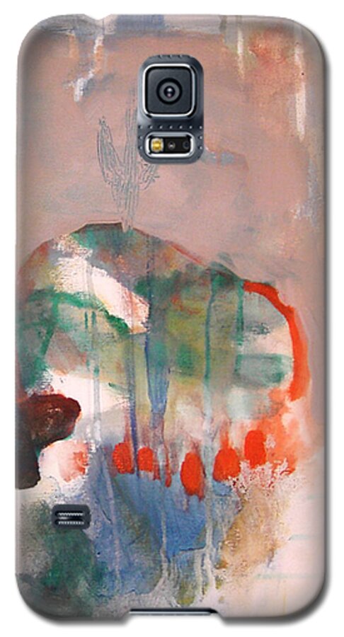 Jungle Galaxy S5 Case featuring the painting Pink Elephant by Janet Zoya