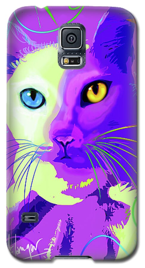 Dizzycats Galaxy S5 Case featuring the painting pOp Cat Cotton by DC Langer
