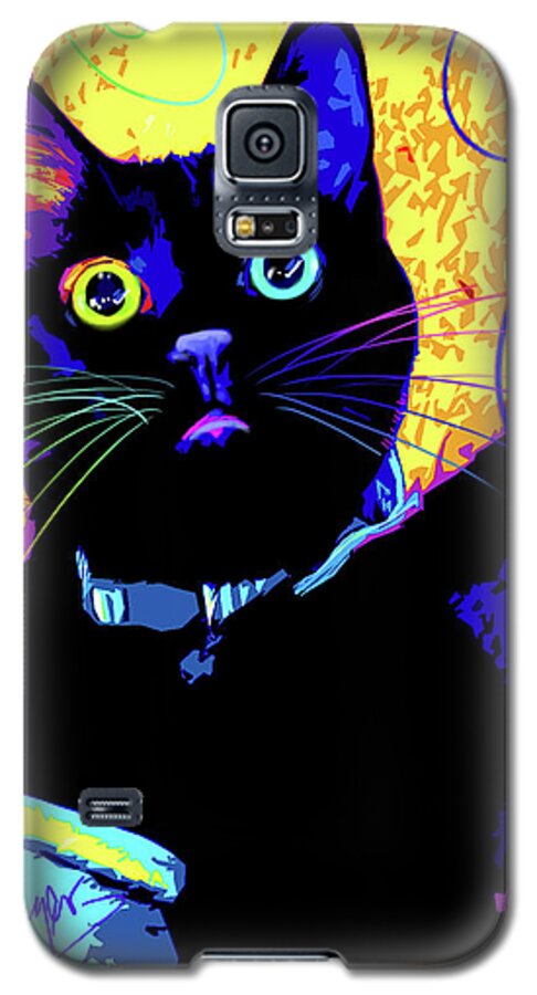 Olive Galaxy S5 Case featuring the painting pOpCat Olive by DC Langer